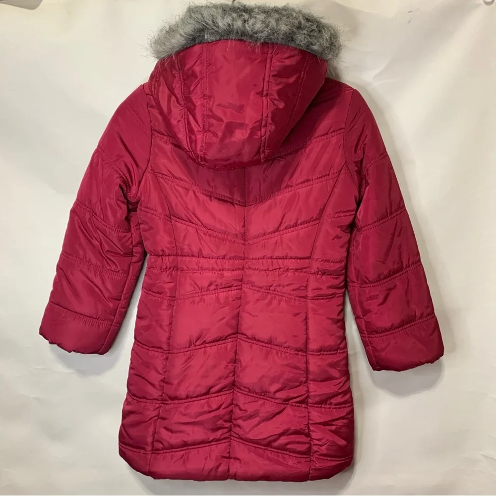 CALVIN KLEIN JEANS Girl's Puffer Hooded Fleece-Lined Coat - Size 8/10 (M)